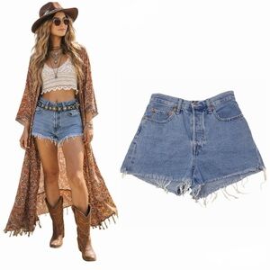 Levi’s Premium Denim Ribcage Shorts Size 27 Cutoffs Festival Spring Break
